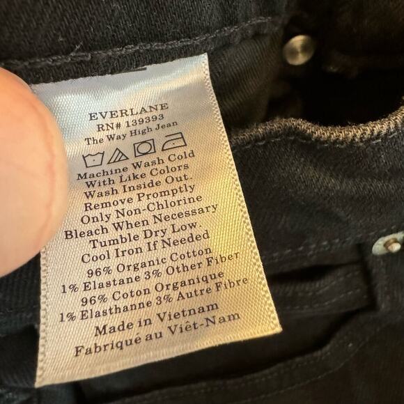 Everlane The Way High Jean Black Denim Size 24 - Picture 13 of 13
